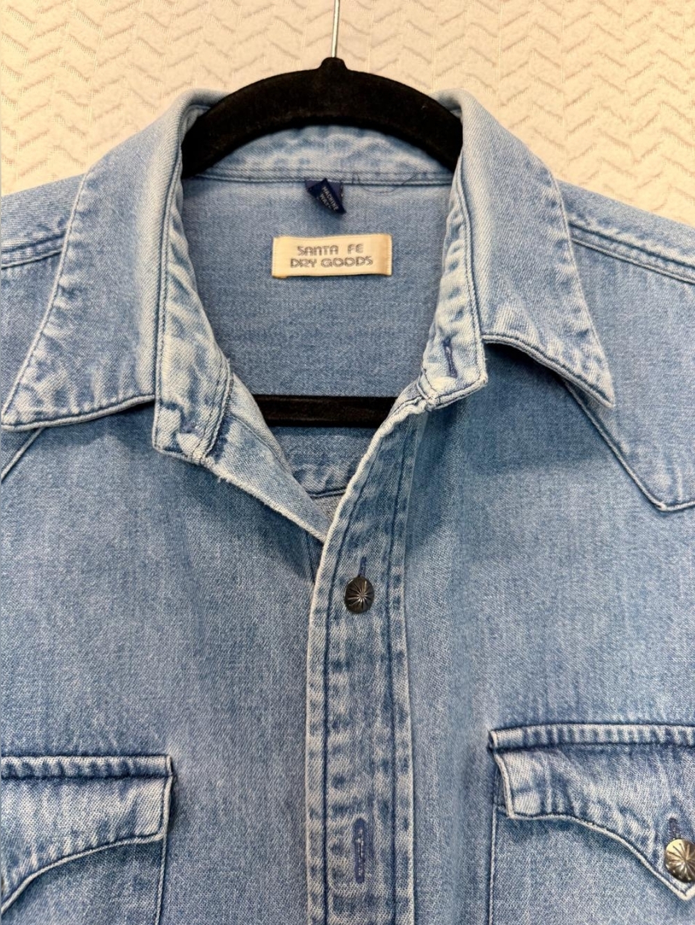 RARE Santa Fe Dry Goods Women Denim Western Shirt sz Large Made In HONG KONG EUC - Picture 14 of 14